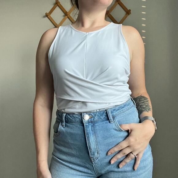 Victoria Sport Twist Front Open Back Bodysuit Size Large - Picture 2 of 11